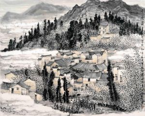 Ye Qijia œuvre - Nuage sur le village de montagne