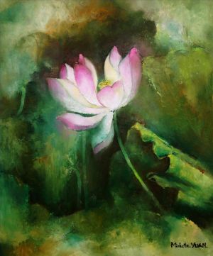 Peinture à l'huile contemporaine - L'histoire de Lotus