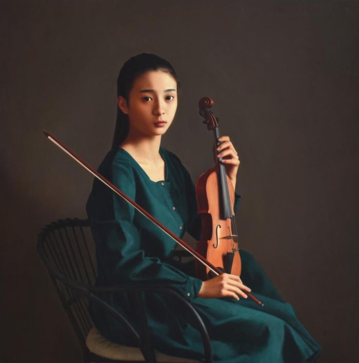 Yue Xiaoqing Peinture à l'huile - Violoniste