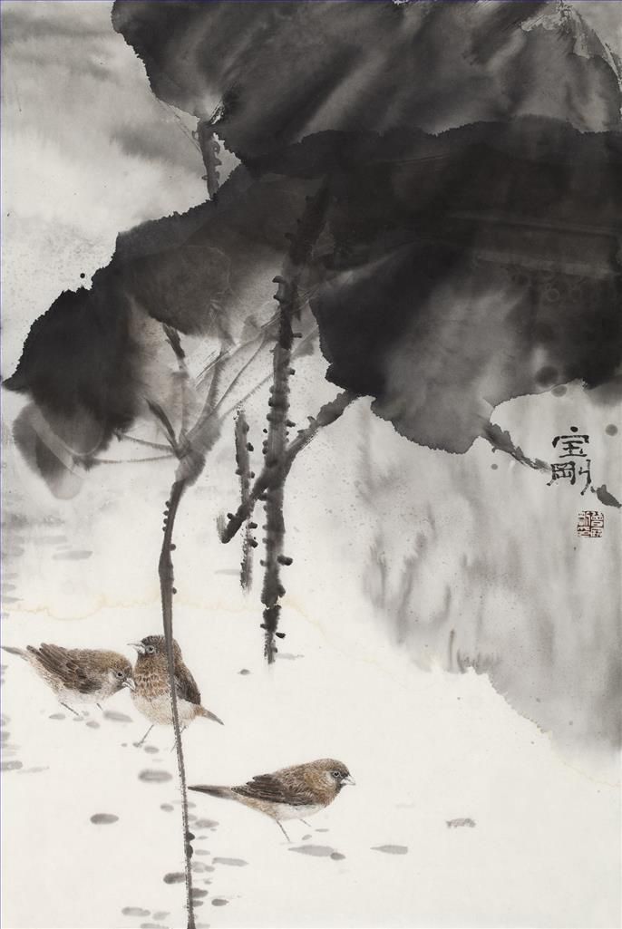 Zeng Baogang Art Chinois - Amusez-vous bien oiseau 2
