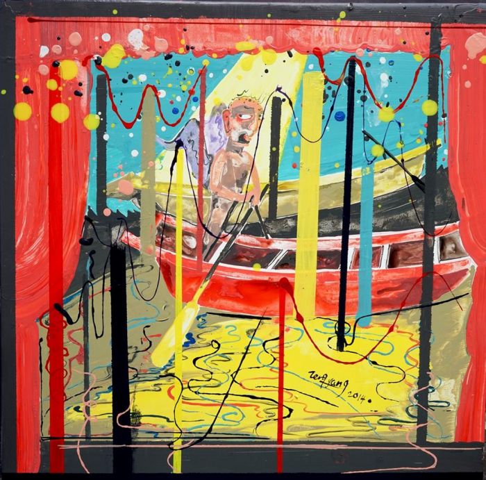 Zeng Yang Peinture à l'huile - Pièce de théâtre, vous n'êtes plus un bateau solitaire