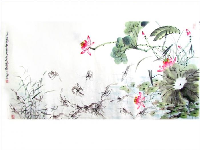 Zhang Naicheng Art Chinois - Peinture de fleurs et d'oiseaux dans un style traditionnel chinois