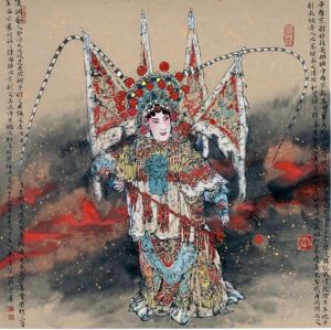 Zhang Qingqu œuvre - La générale Mu Guiying, dame de l'Opéra de Pékin, prend le commandement