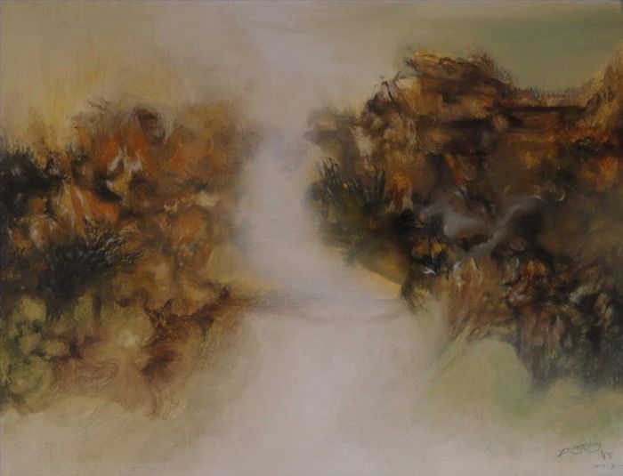Zachary Chang Peinture à l'huile - Dispersion de cinq éléments