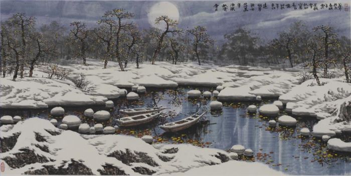 Zhao Chunqiu Types de peintures - Clair de lune sur le champ de neige