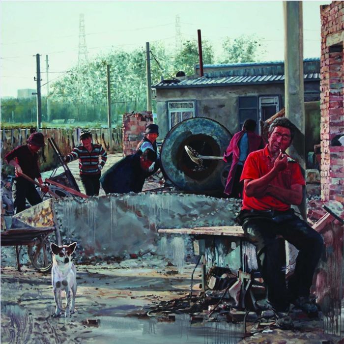 Zhao Heng Peinture à l'huile - Chantier de construction série 2