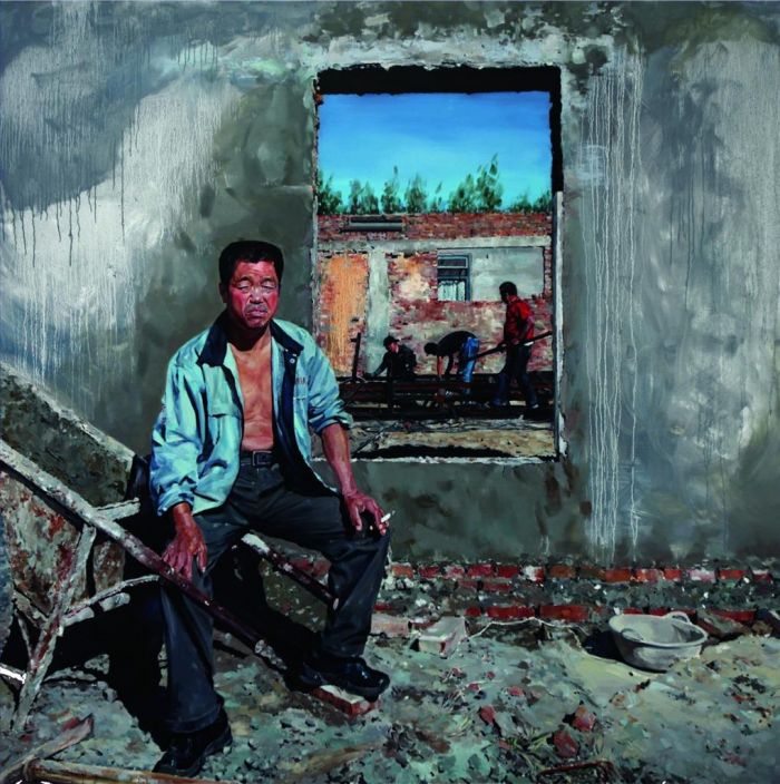 Zhao Heng Peinture à l'huile - Série de chantiers de construction