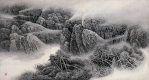Zhao Jinhe œuvre - Nuage au sommet de la montagne