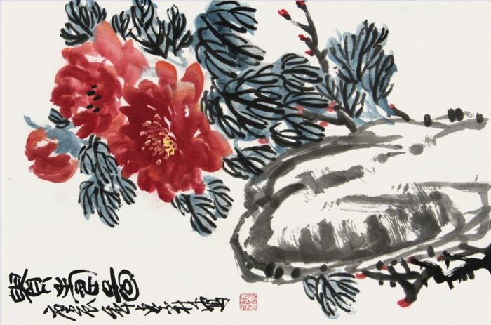 Zhao Zilin Art Chinois - Peinture de fleurs et d'oiseaux dans un style traditionnel chinois
