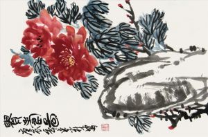 Zhao Zilin œuvre - Peinture de fleurs et d'oiseaux dans un style traditionnel chinois