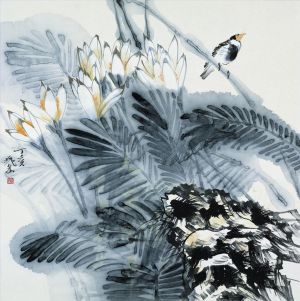 Art Chinois contemporaine - Peinture de fleurs et d'oiseaux dans le style traditionnel chinois 8