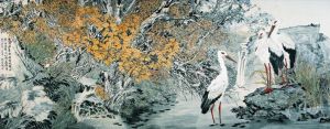 Zheng Guixi œuvre - Peinture de fleurs et d'oiseaux dans un style traditionnel chinois