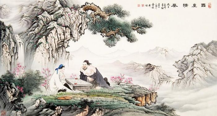 Zhou Jinshan Art Chinois - Brise fraîche du sommet de la montagne
