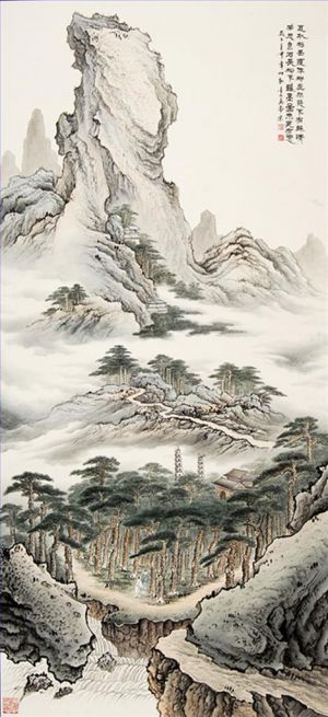 Zhou Jinshan œuvre - Peinture de paysage