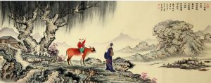 Zhou Jinshan œuvre - Portrait d'un poème de Li Shangyin