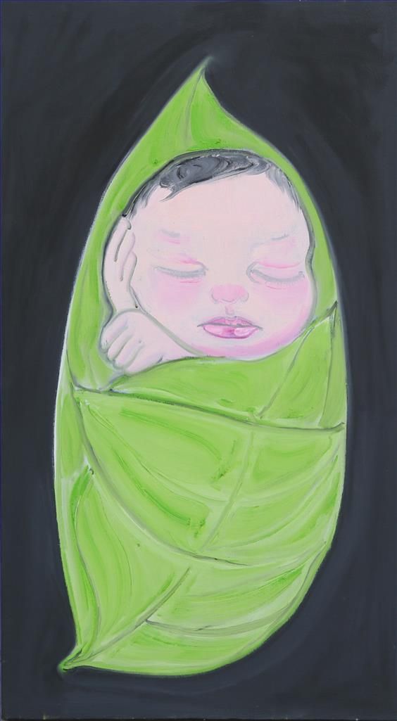 Zhou Qing Peinture à l'huile - Quand Qinger était bébé
