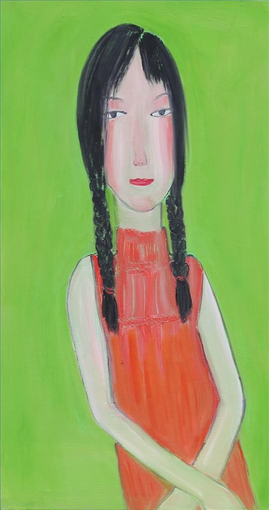 Zhou Qing Peinture à l'huile - Quand Xiaomiantuan était une fille épanouie