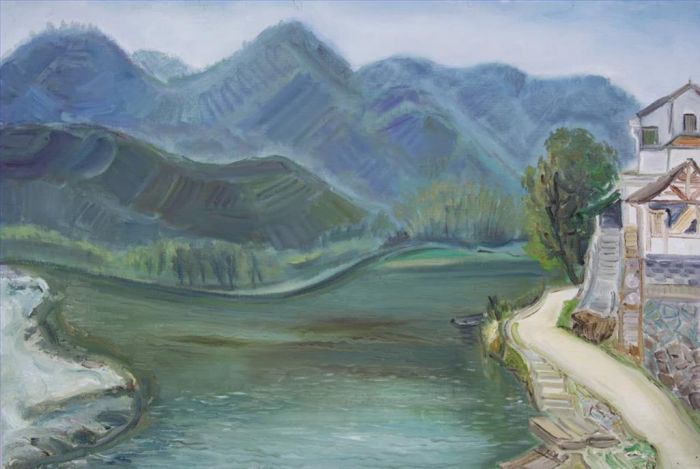 Zhou Qing Peinture à l'huile - Grand-Port