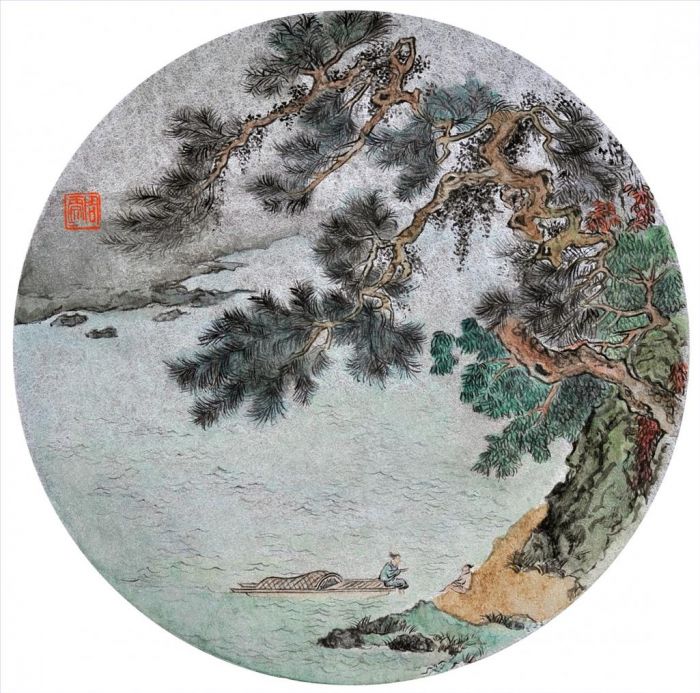 Zhou Wenwen Art Chinois - Immitation de la dynastie Song sur le ruisseau Pine