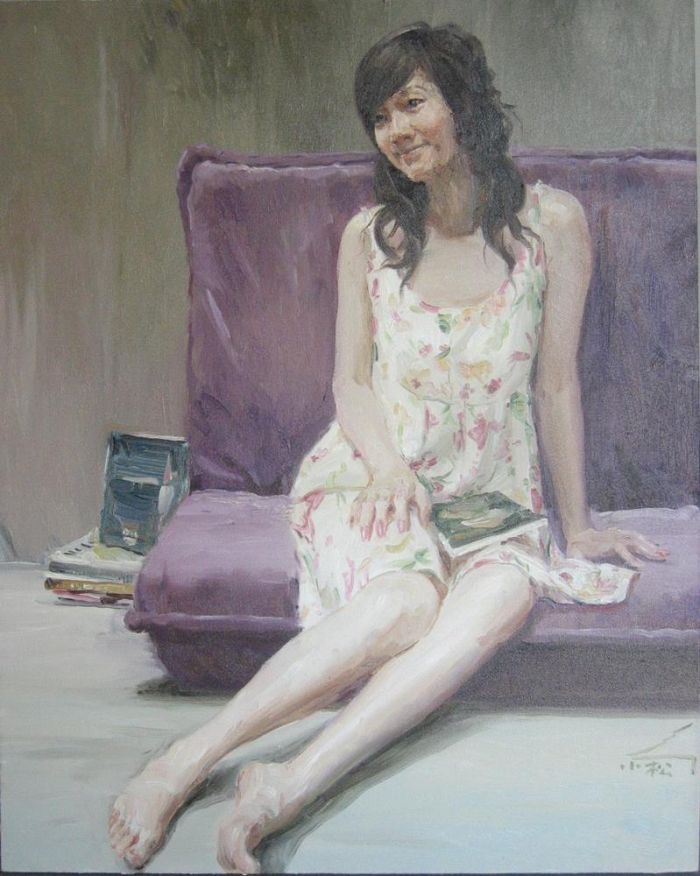 Zhou Xiaosong Peinture à l'huile - En lisant