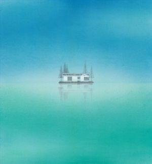 Zhu Jian œuvre - Miroir gravitationnel de bleu et vert 2