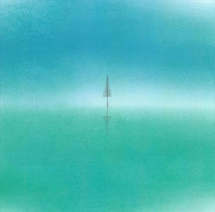 Zhu Jian Art Chinois - Miroir gravitationnel de bleu et vert 5