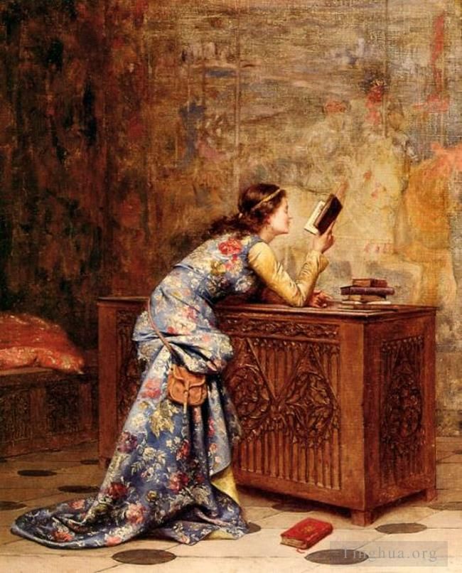 Adolphe Alexandre Lesrel Peinture à l'huile - Captivé