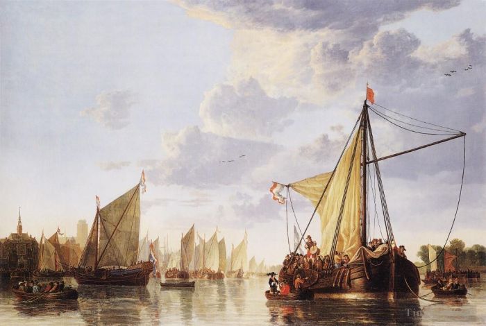 Aelbert Cuyp Peinture à l'huile - Aelbert Cuyp, peintre de paysages marins de Maasat