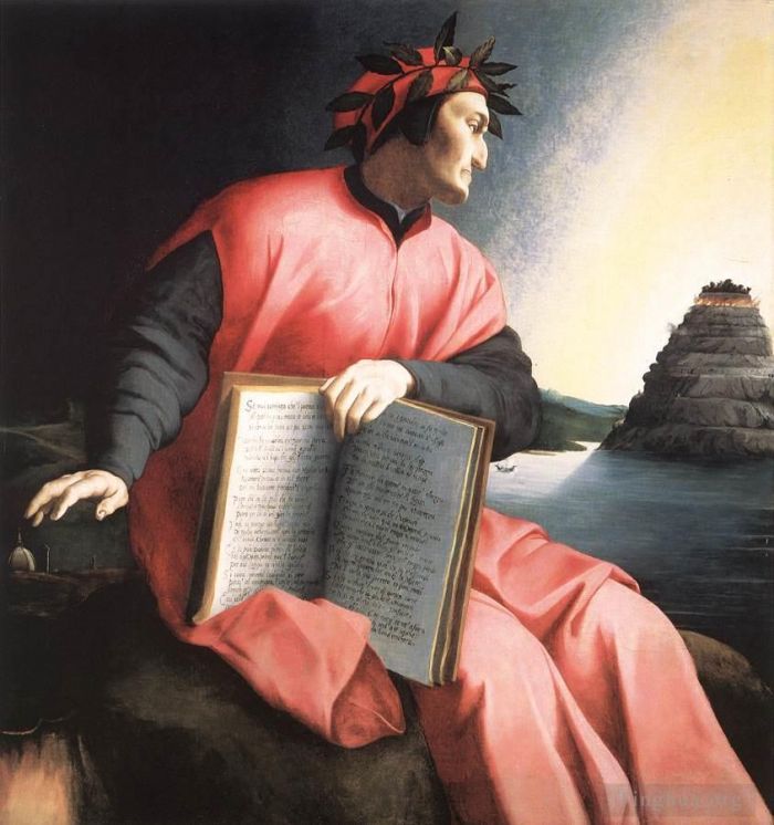 Agnolo di Cosimo Peinture à l'huile - Portrait allégorique de Dante