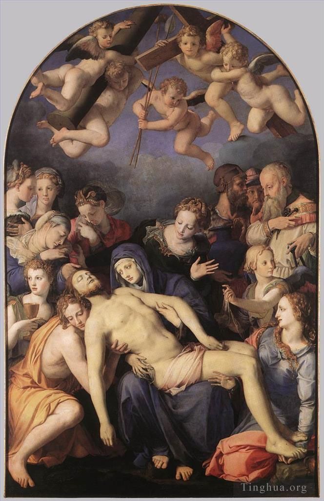 Agnolo di Cosimo Peinture à l'huile - Déposition du Christ