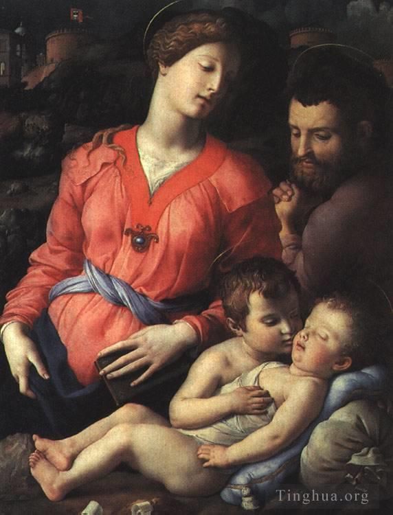 Agnolo di Cosimo Peinture à l'huile - Sainte famille Panciatichi