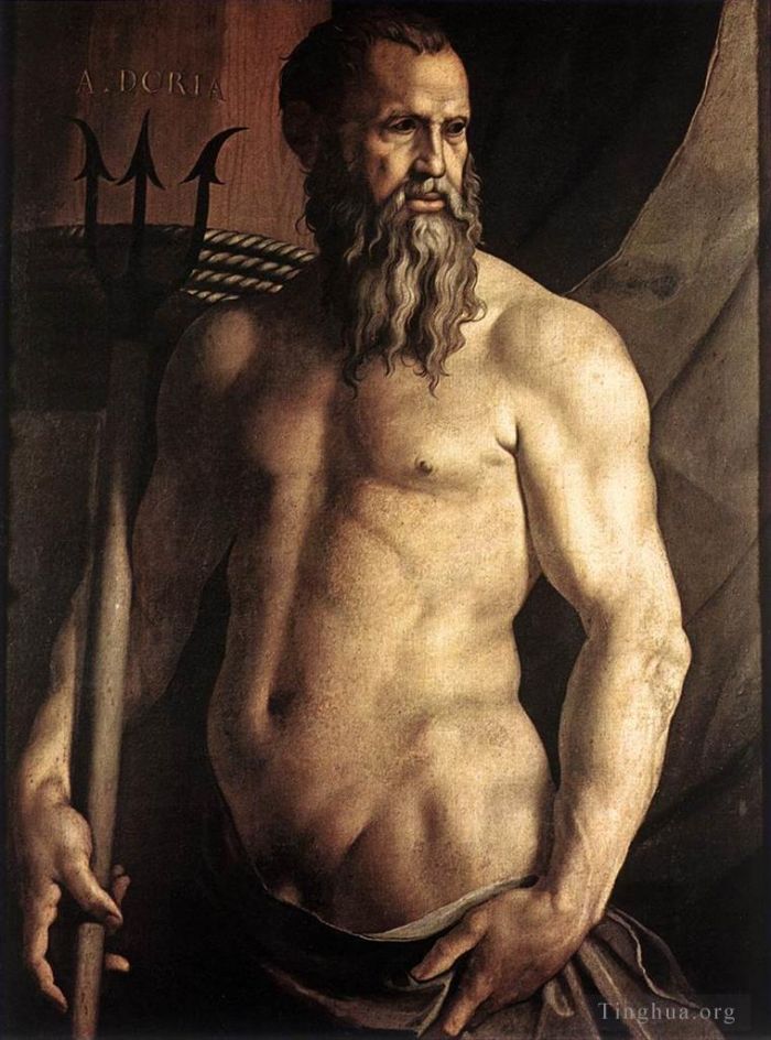 Agnolo di Cosimo Peinture à l'huile - Portrait d'Andrea Doria dans le rôle de Neptune