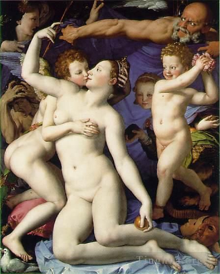 Agnolo di Cosimo Peinture à l'huile - L'heure de Vénus Cupidon