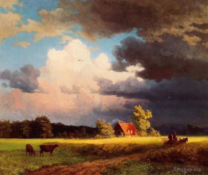 Albert Bierstadt Peinture à l'huile - Paysage bavarois