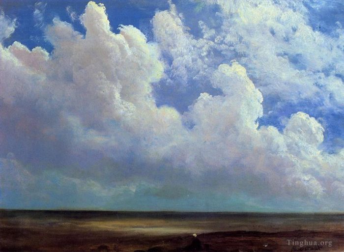 Albert Bierstadt Peinture à l'huile - Scène de plage