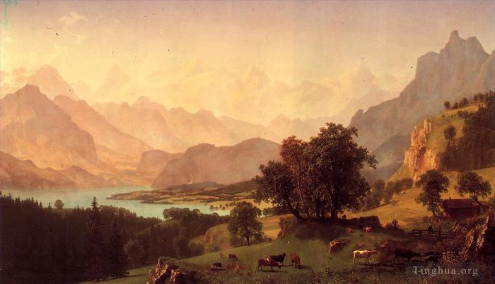 Albert Bierstadt Peinture à l'huile - Alpes bernoises
