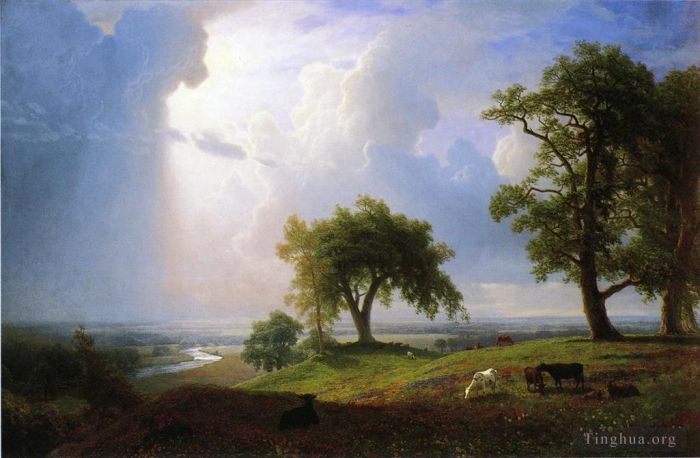 Albert Bierstadt Peinture à l'huile - Printemps californien