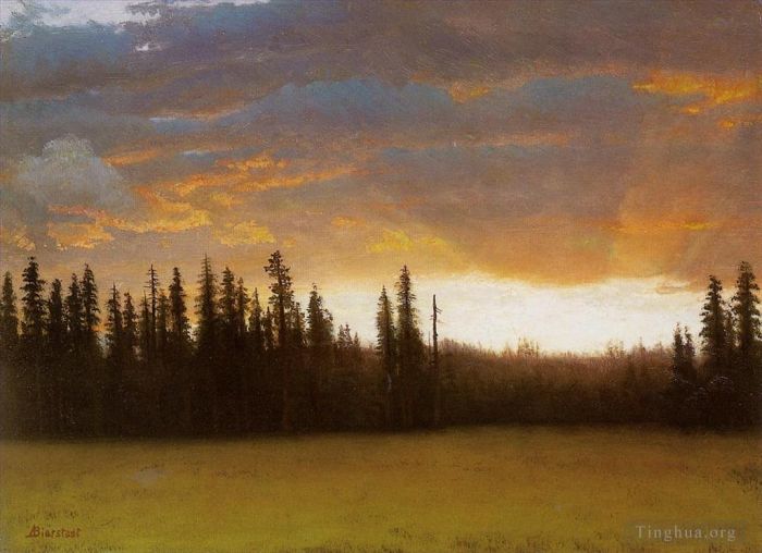 Albert Bierstadt Peinture à l'huile - Coucher de soleil en Californie