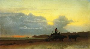 Albert Bierstadt œuvres - Vue côtière de Newport