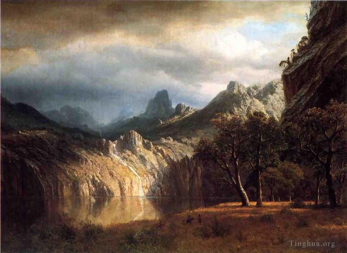 Albert Bierstadt Peinture à l'huile - Dans les montagnes occidentales