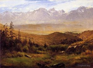 Albert Bierstadt œuvres - Au pied des montagnes