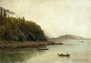 Albert Bierstadt œuvres - Pêche des Indiens