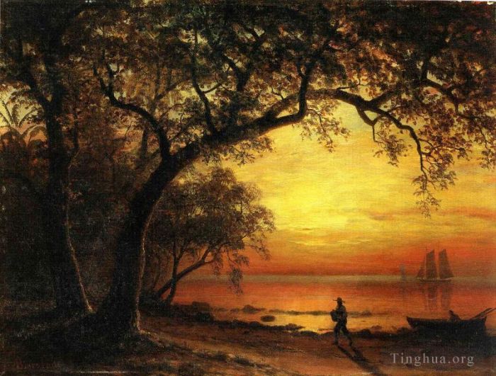 Albert Bierstadt Peinture à l'huile - Île de Nouvelle Providence