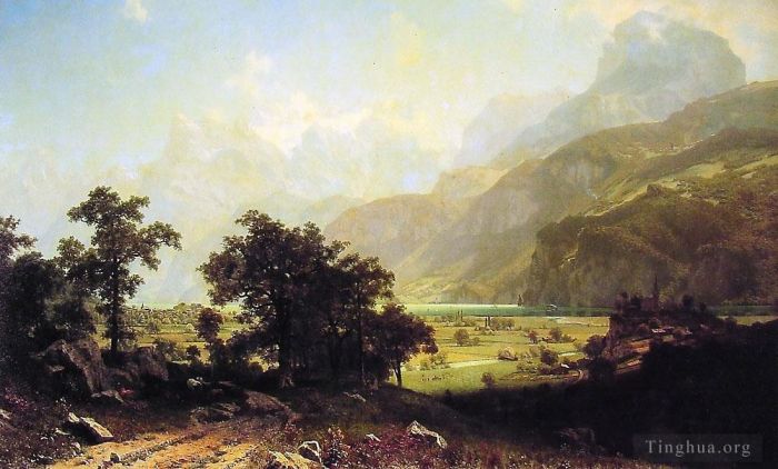 Albert Bierstadt Peinture à l'huile - Lac des Quatre-Cantons