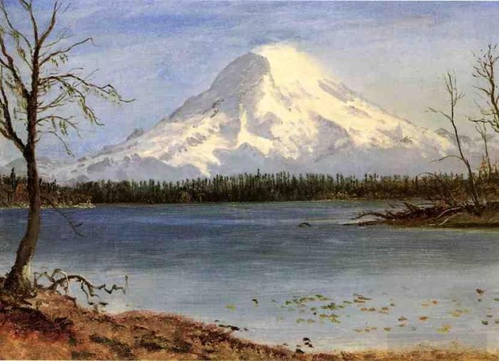 Albert Bierstadt Peinture à l'huile - Lac dans les Rocheuses