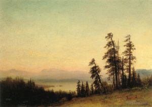 Albert Bierstadt œuvres - Paysage avec cerf