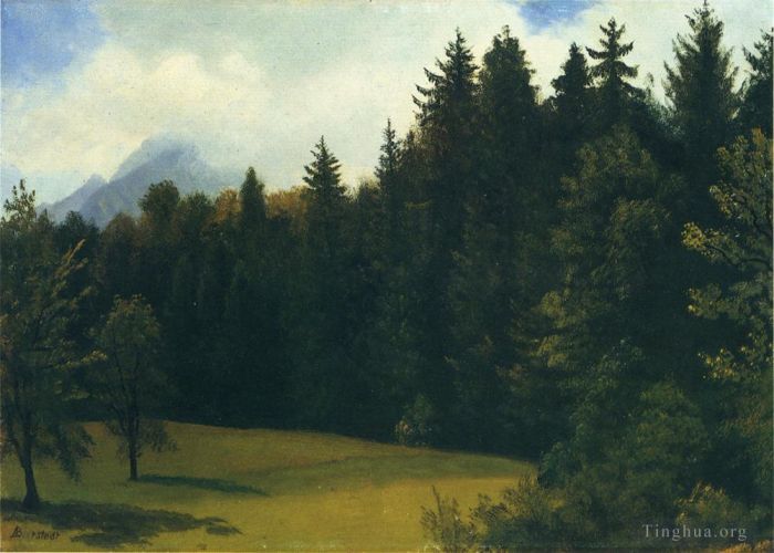Albert Bierstadt Peinture à l'huile - Station de montagne