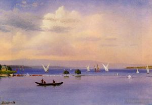 Albert Bierstadt œuvres - Sur le paysage marin luminisme du lac
