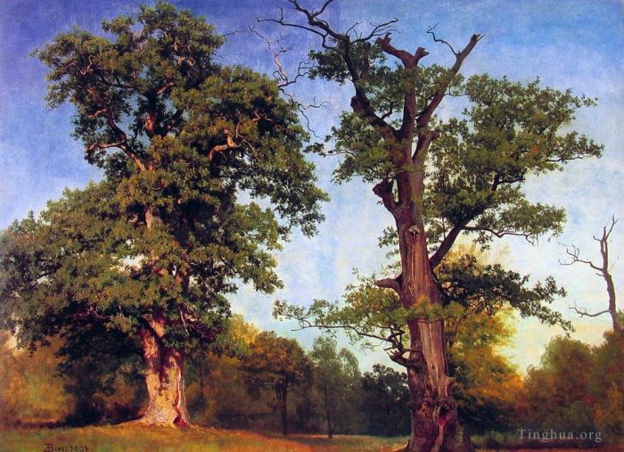 Albert Bierstadt Peinture à l'huile - Pionniers des bois