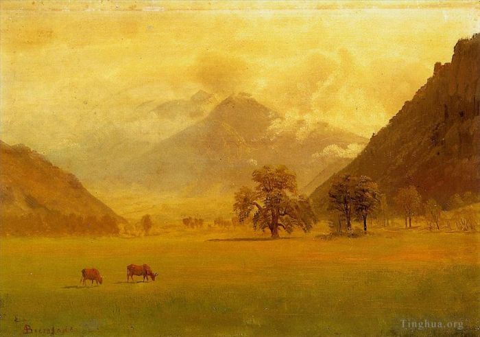 Albert Bierstadt Peinture à l'huile - Vallée du Rhône